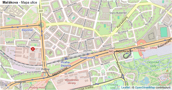 Mařákova - mapa ulice
