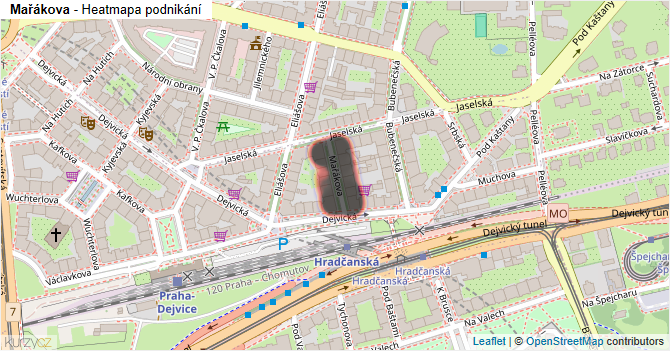 Mařákova - mapa podnikání