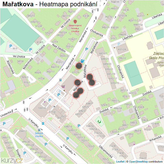 Mapa Mařatkova - Firmy v ulici.