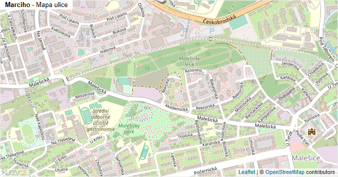 Marciho - mapa ulice
