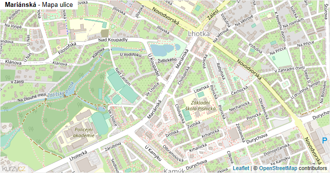 Mariánská - mapa ulice
