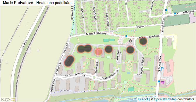 Marie Podvalové - mapa podnikání