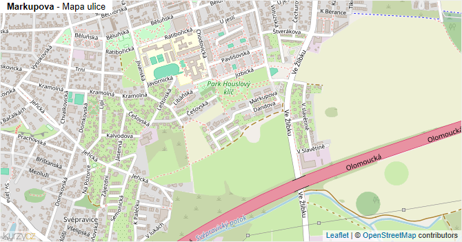 Markupova - mapa ulice