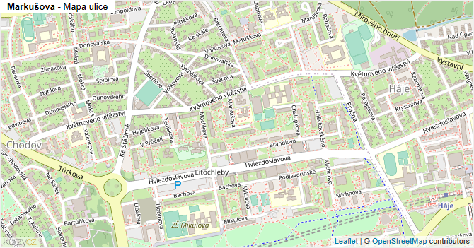 Markušova - mapa ulice