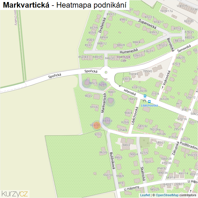 Mapa Markvartická - Firmy v ulici.