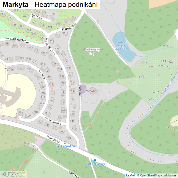 Mapa Markyta - Firmy v ulici.