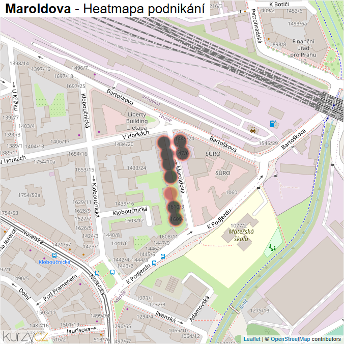 Mapa Maroldova - Firmy v ulici.