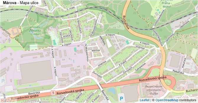 Márova - mapa ulice