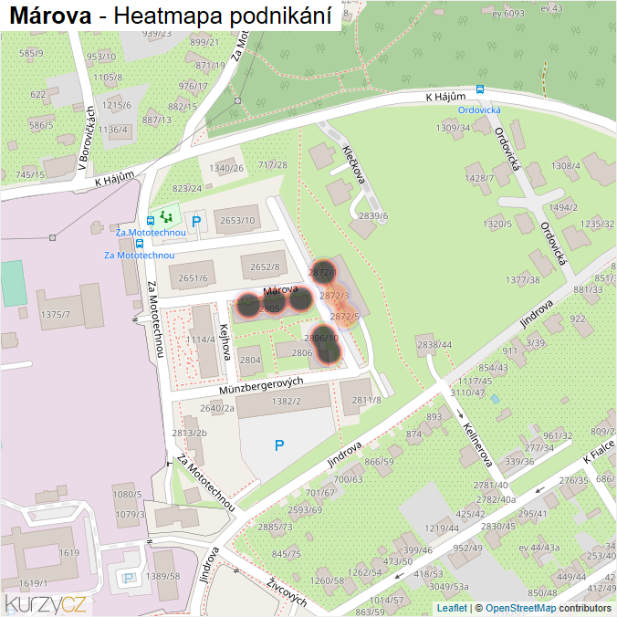 Mapa Márova - Firmy v ulici.