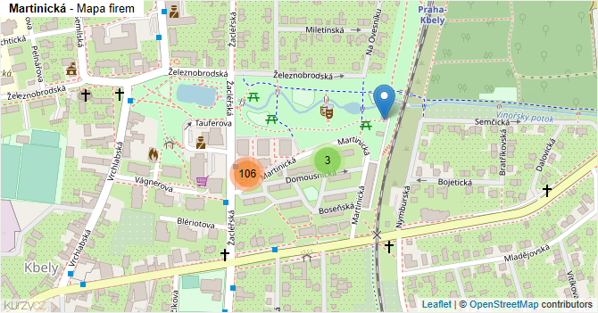 Martinická - mapa firem