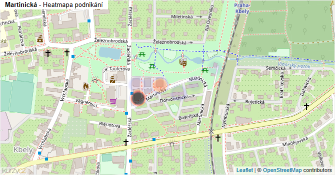 Martinická - mapa podnikání