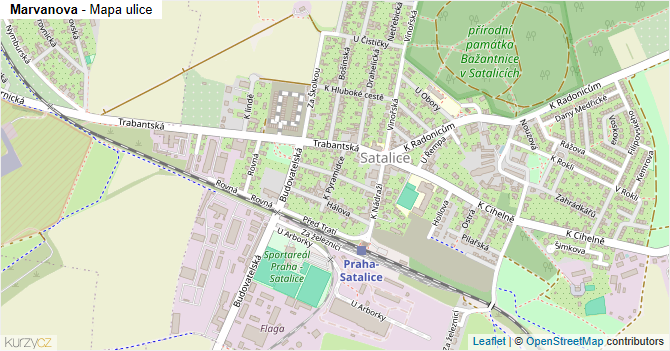 Marvanova - mapa ulice