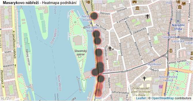 Masarykovo nábřeží - mapa podnikání