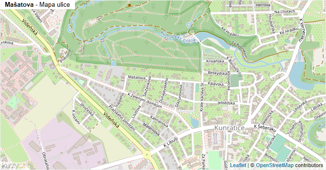 Mašatova - mapa ulice