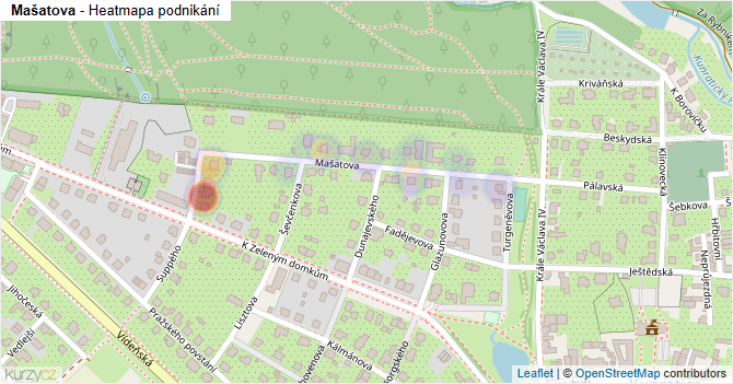 Mašatova - mapa podnikání