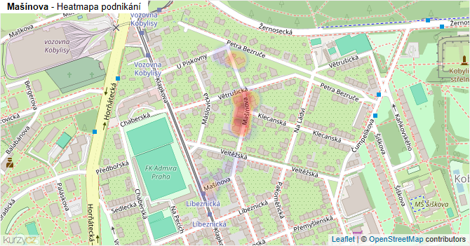 Mašínova - mapa podnikání