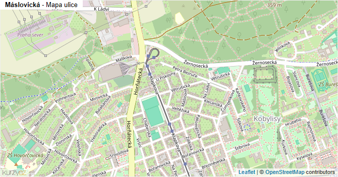 Máslovická - mapa ulice