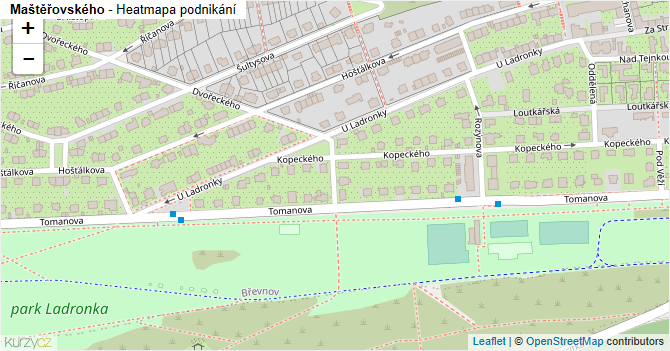 Maštěřovského - mapa podnikání