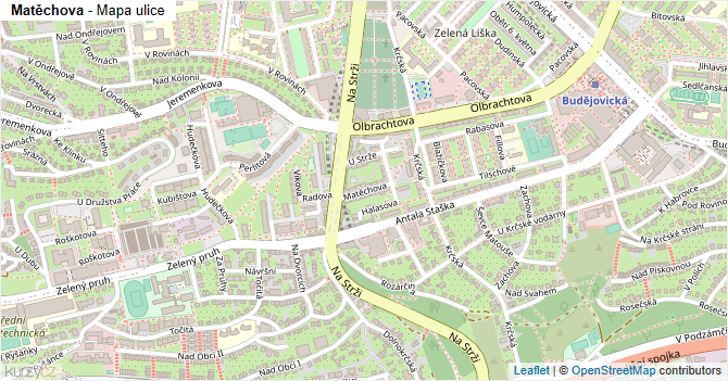 Matěchova - mapa ulice