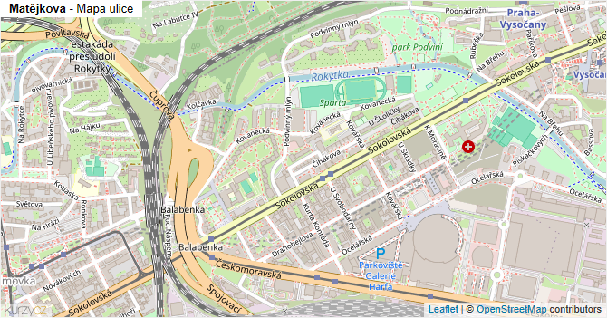 Matějkova - mapa ulice