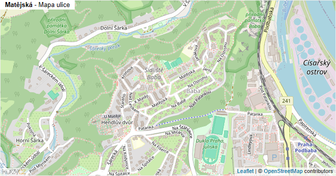 Matějská - mapa ulice