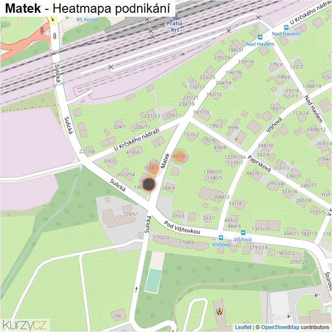 Mapa Matek - Firmy v ulici.