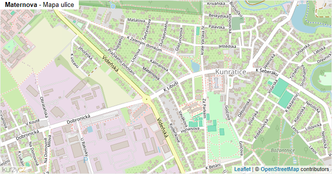 Maternova - mapa ulice