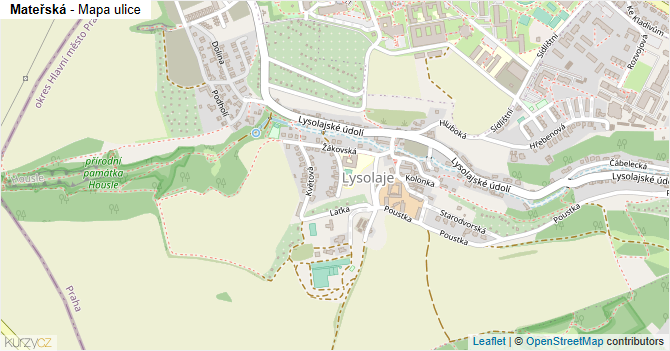 Mateřská - mapa ulice