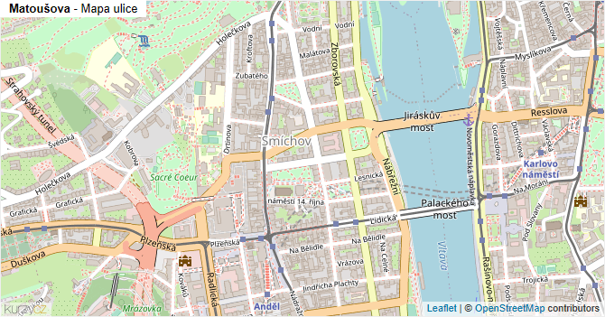 Matoušova - mapa ulice