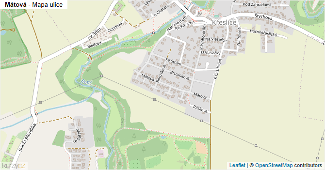 Mátová - mapa ulice