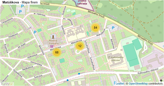 Matúškova - mapa firem