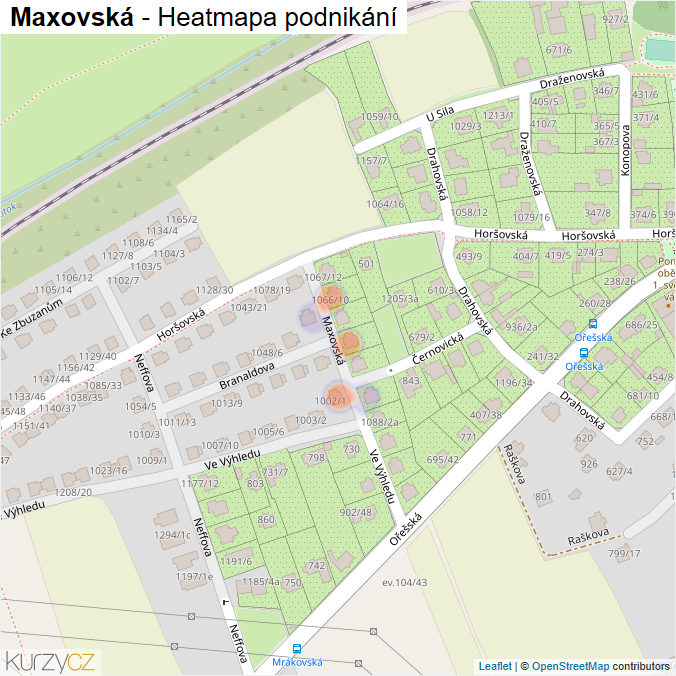 Mapa Maxovská - Firmy v ulici.