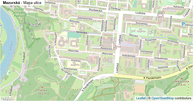 Mazurská - mapa ulice