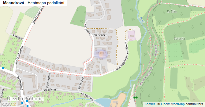 Meandrová - mapa podnikání