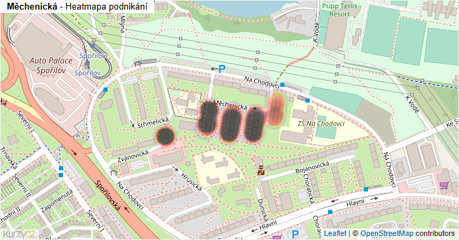 Měchenická - mapa podnikání
