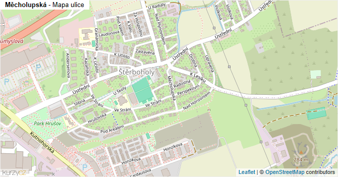 Měcholupská - mapa ulice