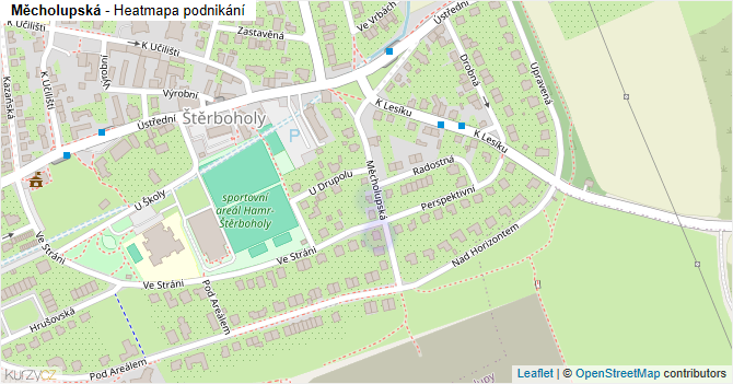 Měcholupská - mapa podnikání