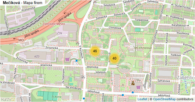 Mečíková - mapa firem