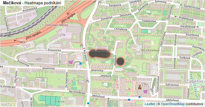 Mečíková - mapa podnikání