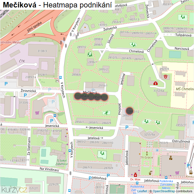 Mapa Mečíková - Firmy v ulici.