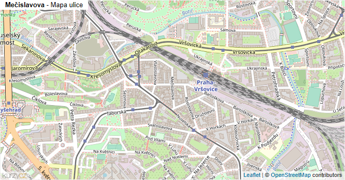 Mečislavova - mapa ulice
