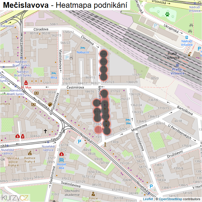 Mapa Mečislavova - Firmy v ulici.