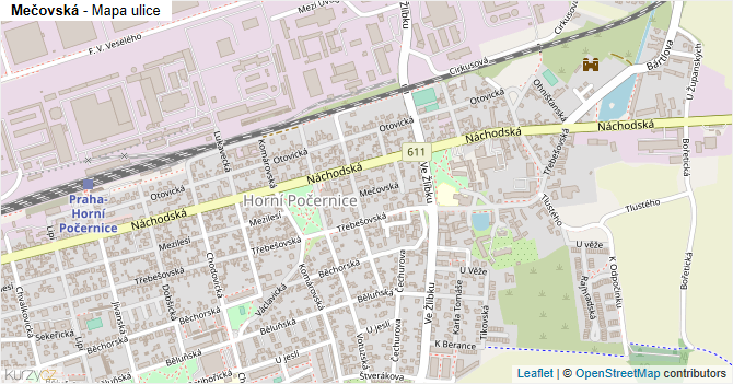 Mečovská - mapa ulice