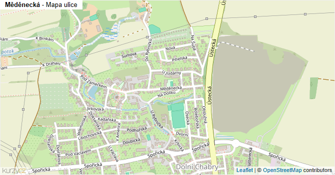 Měděnecká - mapa ulice