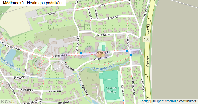 Měděnecká - mapa podnikání