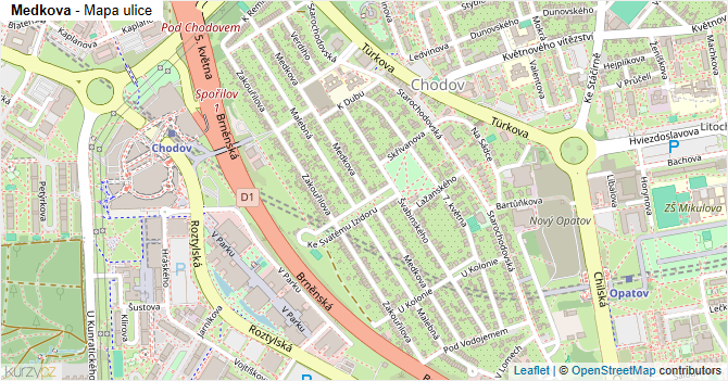 Medkova - mapa ulice