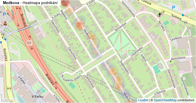 Medkova - mapa podnikání