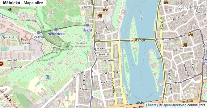 Mělnická - mapa ulice