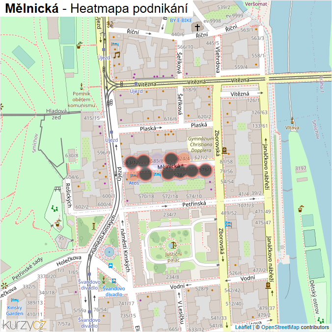 Mapa Mělnická - Firmy v ulici.