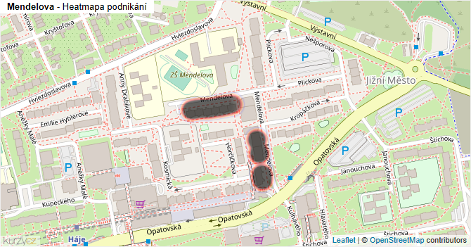 Mendelova - mapa podnikání